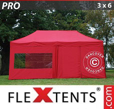 Racing tent 3x6 m Red, incl. 6 sidewalls