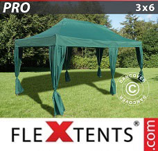 Racing tent 3x6 m Green, incl. 6 decorative curtains
