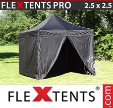 Racing tent 2.5x2.5 m Black, incl. 4 sidewalls