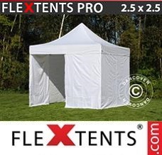 Racing tent 2.5x2.5 m White, incl. 4 sidewalls