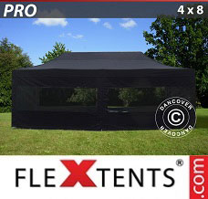 Racing tent 4x8 m Black, incl. 6 sidewalls