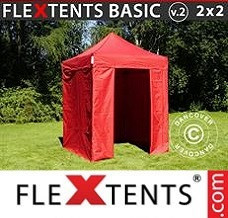 Racing tent 2x2 m Red, incl. 4 sidewalls