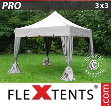 Racing tent 3x3 m Latte, incl. 4 decorative curtains
