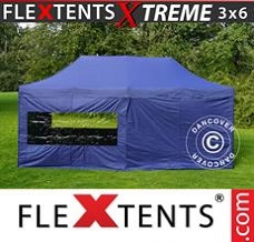 Racing tent 3x6 m Dark blue, incl. 6 sidewalls