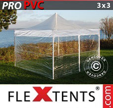 Racing tent 3x3 m Clear, incl. 4 sidewalls