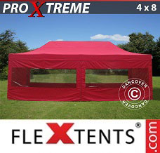 Racing tent 4x8 m Red, incl. 6 sidewalls
