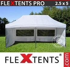 Racing tent 2.5x5 m White, incl. 6 sidewalls
