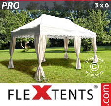 Racing tent 3x6 m White, incl. 6 decorative curtains