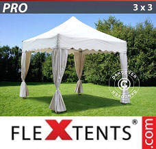 Racing tent 3x3 m White, inkl. 4 decorative curtains
