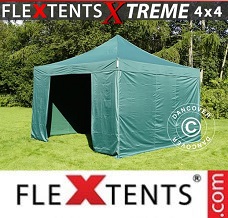 Racing tent 4x4 m Green, incl. 4 sidewalls