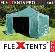 Racing tent 4x4 m Green, incl. 4 sidewalls