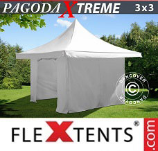 Racing tent 3x3 m / (4x4 m) White, incl. 4 sidewalls