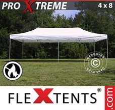 Racing tent 4x8 m White, Flame retardant