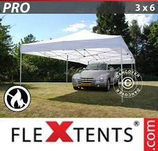 Racing tent 3x6 m White, Flame retardant