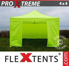 Racing tent 4x4 m Neon yellow/green, incl. 4 sidewalls