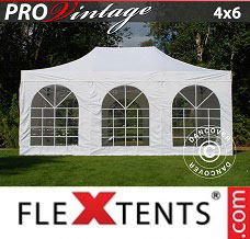 Racing tent 4x6 m White, incl. 8 sidewalls
