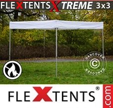 Racing tent 3x3 m, White, Flame Retardant