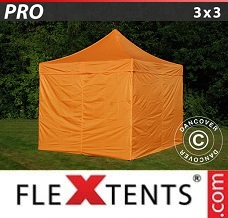 Racing tent 3x3 m Orange, incl. 4 sidewalls