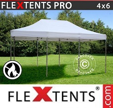 Racing tent 4x6 m White, Flame retardant