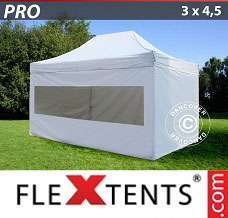 Racing tent 3x4.5 m White, incl. 4 sidewalls