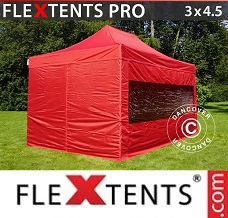 Racing tent 3x4.5 m Red, incl. 4 sidewalls