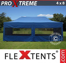 Racing tent 4x8 m Blue, incl. 6 sidewalls