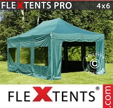 Racing tent 4x6 m Green, incl. 8 sidewalls