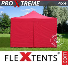Racing tent 4x4 m Red, incl. 4 sidewalls