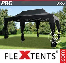 Racing tent 3x6 m Black, incl. 6 decorative curtains