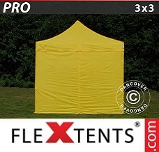 Racing tent 3x3 m Yellow, incl. 4 sidewalls
