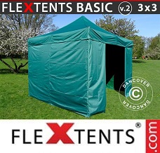 Racing tent 3x3 m Green, incl. 4 sidewalls