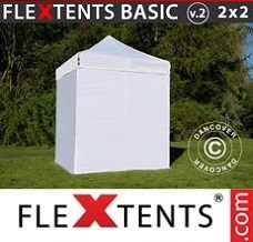 Racing tent 2x2 m White, incl. 4 sidewalls