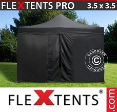 Racing tent 3.5x3.5 m Black, incl. 4 sidewalls