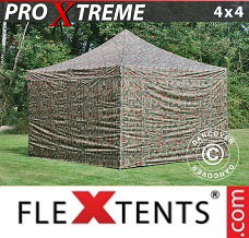 Racing tent 4x4 m Camouflage/Military, incl. 4 sidewalls
