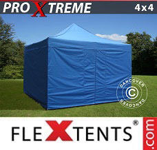 Racing tent 4x4 m Blue, incl. 4 sidewalls