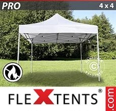 Racing tent 4x4 m White, Flame retardant