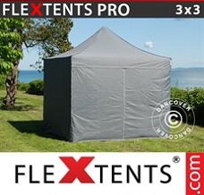Racing tent 3x3 m Grey, incl. 4 sidewalls