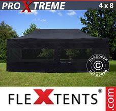 Racing tent 4x8 m Black, incl. 6 sidewalls