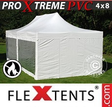 Racing tent 4x8 m White, incl. 6 sidewalls