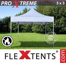 Racing tent 3x3 m White, Flame retardant