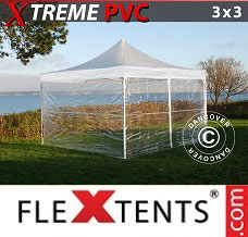 Racing tent 3x3 m Clear, incl. 4 sidewalls