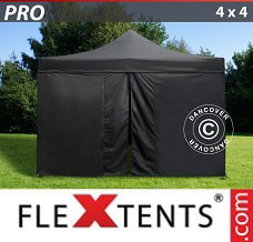 Racing tent 4x4 m Black, incl. 4 sidewalls