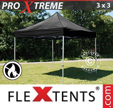 Racing tent 3x3 m Black, Flame retardant