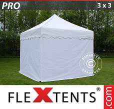 Racing tent 3x3 m White, incl. 4 sidewalls