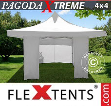 Racing tent 4x4 m / (5x5 m) White, incl. 4 sidewalls