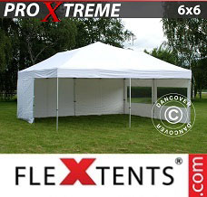 Racing tent 6x6 m White, incl. 8 sidewalls