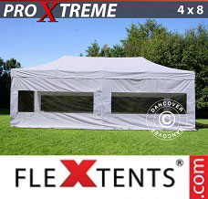 Racing tent 4x8 m White, incl. 6 sidewalls