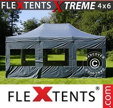 Racing tent 4x6 m Grey, incl. 8 sidewalls