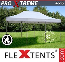 Racing tent 4x6 m White, Flame retardant
