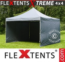 Racing tent 4x4 m Grey, incl. 4 sidewalls